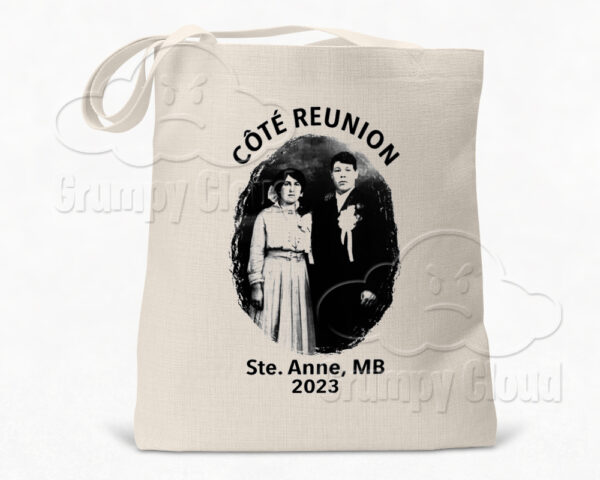 Linen look dye printed tote bag for Côté Reunion 2023